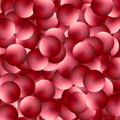 Pearl photo frame. Red balls. Decor element. Eps 10