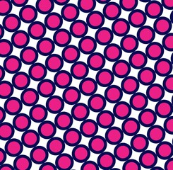 Vibrant Retro Polka Dot Pattern in Pink and Blue. Illustration