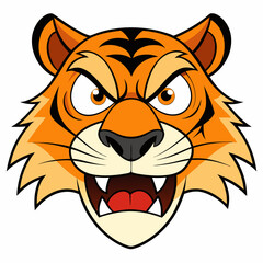 Angry tiger face art vector illustrator