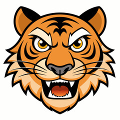Angry tiger face art vector illustrator