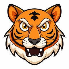 Angry tiger face art vector illustrator