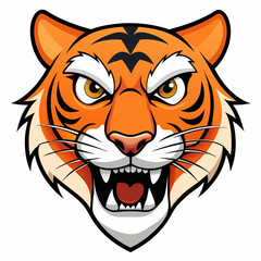 Angry tiger face art vector illustrator