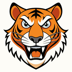 Angry tiger face art vector illustrator