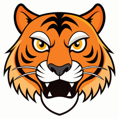 Angry tiger face art vector illustrator