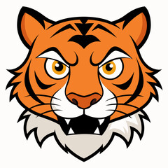 Fototapeta premium Angry tiger face art vector illustrator