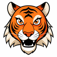Angry tiger face art vector illustrator