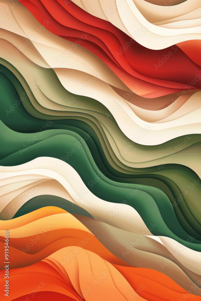 Poster background with colored paper waves. abstract layered pattern