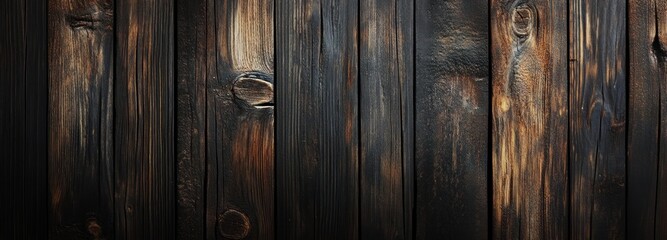 Obraz premium Dark Weathered Wooden Plank Wall Texture