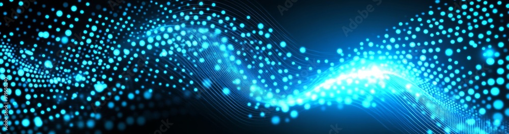 Poster futuristic point wave. abstract background with a dynamic wave. connecting background. abstract wave