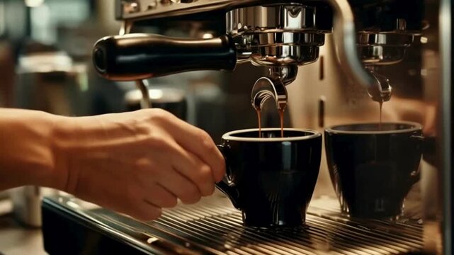 espresso machine pouring coffee