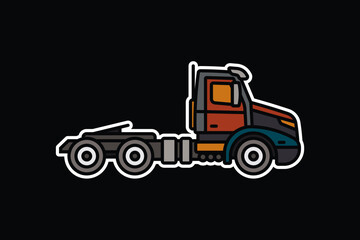 Original vector illustration. A large truck. A contour icon.