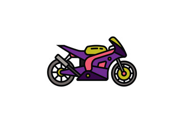 Obraz premium Original vector illustration. The contour icon of a racing sports motorcycle. Superbike.