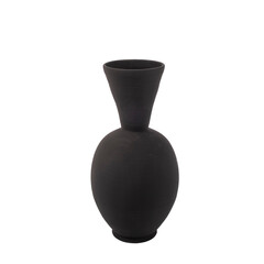 trendy design decorative ceramic black vase isolated on white background