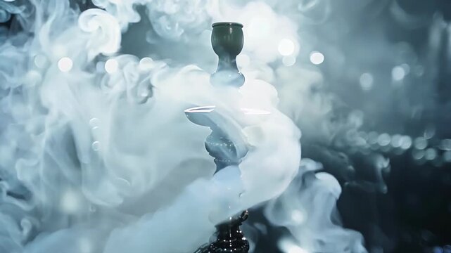 A smoking hookah with thick clouds of smoke