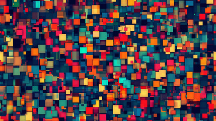 Colorful overlapping squares creating a three-dimensional abstract background