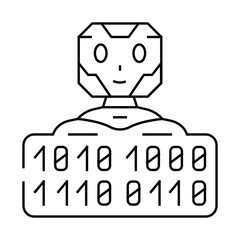 digital chat bot line icon vector. digital chat bot sign. isolated contour symbol black illustration