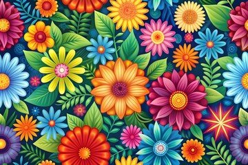 Seamless pattern with flower
