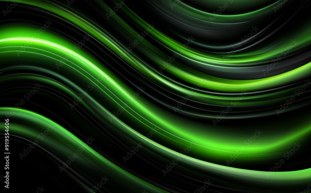Poster with a black and green gradient background with templates metal texture soft lines tech gradient abs