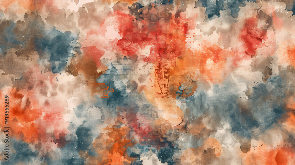 Poster vibrant watercolor backdrop creating a textured pattern with a grungy aesthetic
