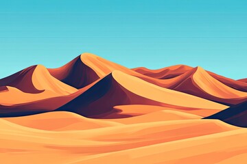 Flat design of sand dunes landscape background vector illustration