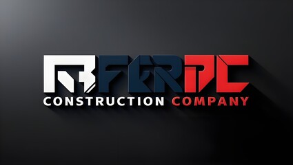 Fototapeta premium Construction company logo, Red,black,white theme logo,company logo
