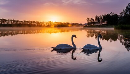Fototapeta premium swan on the lake