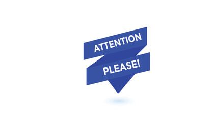 Attention please button web banner templates. Vector Illustration 