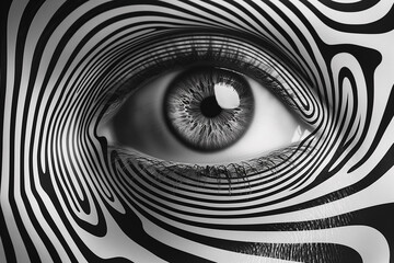 Naklejka premium hypnosis , abstract illustration of human eye, mental health concept
