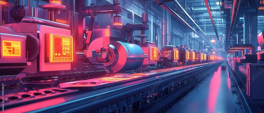 Poster automated machinery enhancing production line efficiency