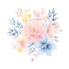 Fototapeta premium Soft and Airy Watercolor Floral Background with Pastel Hues