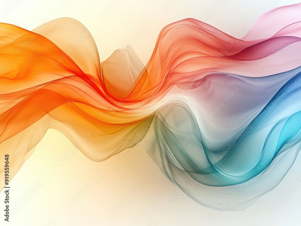 Aufkleber multicolored abstract waves with smooth curves, flowing design
