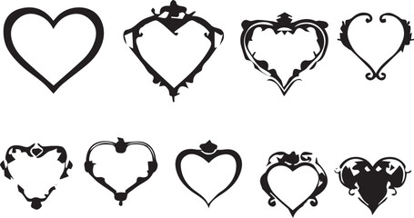 Black heart    Artistic Silhouette Elements in Black