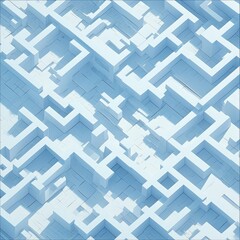 Fototapeta premium 3D abstract geometric maze with shadow play, intricate design