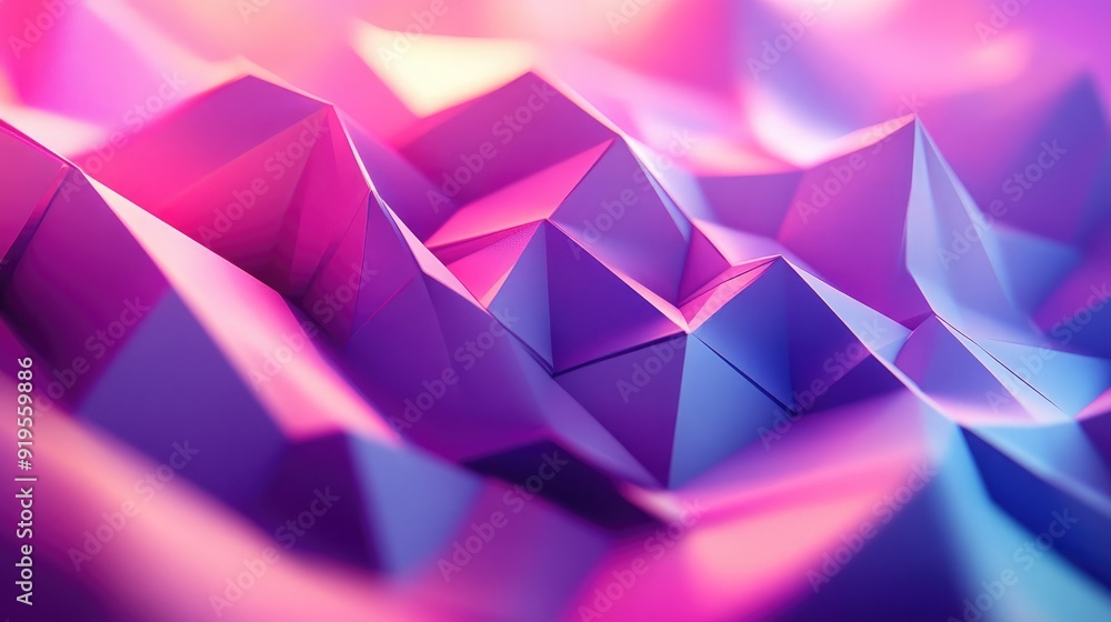 Aufkleber 3d geometric waves with sharp peaks, dynamic and modern background