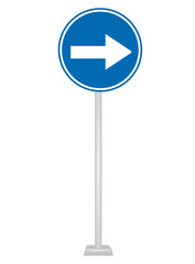 Traffic mandatory sign. vector illustration