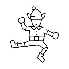 elf christmas xmas line icon vector. elf christmas xmas sign. isolated contour symbol black illustration