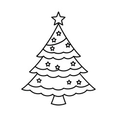 Festive Christmas Tree Silhouette Vector