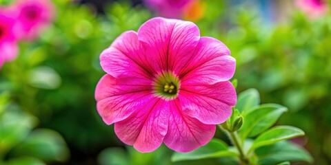 Fototapeta premium Pink flower with round petals like petunia, pink, flower, round petals, petunia, blooming, vibrant, garden, botanical, plant