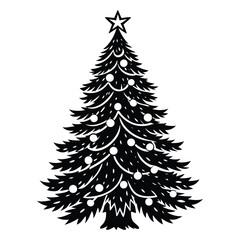 Obraz premium Christmas Tree Silhouette Vector
