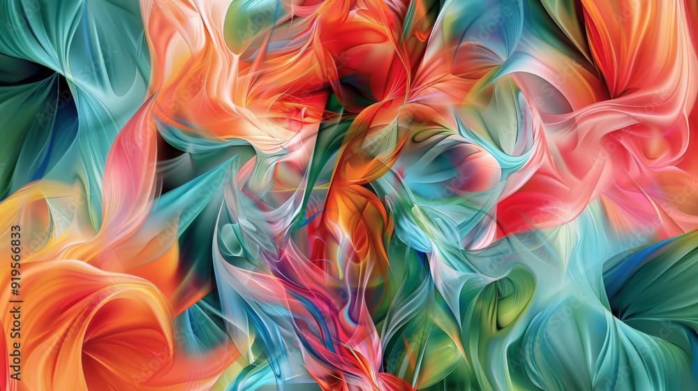 Poster abstract background formed by interweaving lines and shapes creating a sense of movement and energy