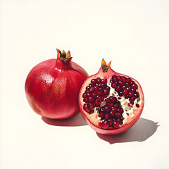 pomegranate isolated on white background