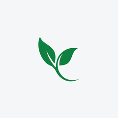 Green leaf ecology nature element vector icon or green leaf vector logo design 