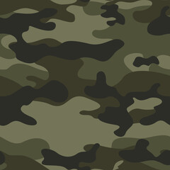 
forest camouflage background khaki pattern, seamless hunting print, classic design