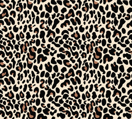 leopard pattern vector seamless background, stylish print for textiles