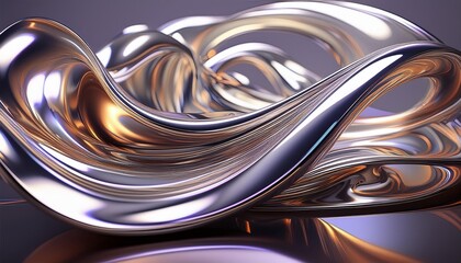 liquid metal sculpture gleaming chrome forms frozen midmotion rippling surface catching light abstract shapes defying gravity futuristic and fluid