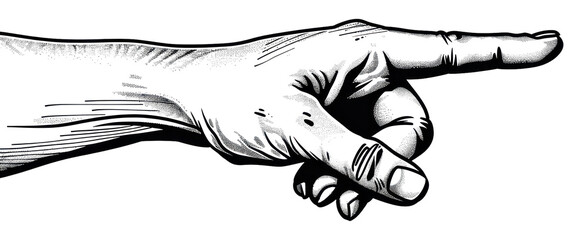 PNG Hand pointing detailed illustration