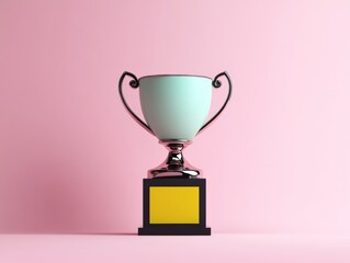 Fototapeta premium Sleek Minimalist Trophy with Elegant Ribbon for Recognition and Achievement