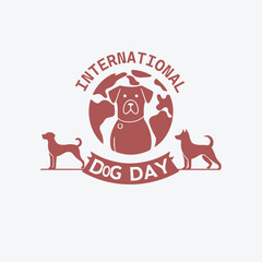 International dog day banner template design with cute dog.