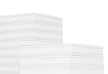 Abstract architectural drawing 3d illustration