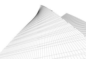 Fototapeta premium Abstract architectural drawing 3d illustration